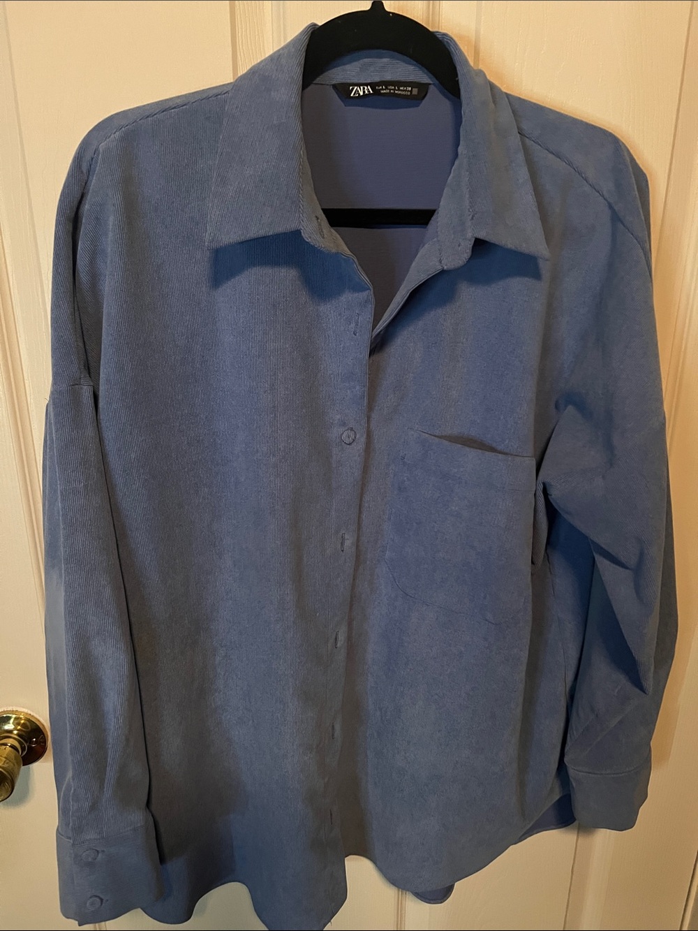 Zara BlueCorduroy Lightweight Shirt Jacket